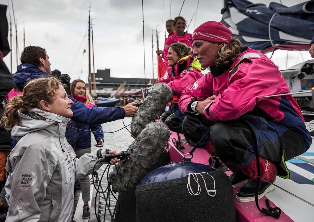June 19,2015. Arrivals to the Pitstop in The Hague during Leg 9 to Gothenburg; Team SCA photo copyright Victor Fraile/Volvo Ocean Race http://www.volcooceanrace.com taken at  and featuring the  class