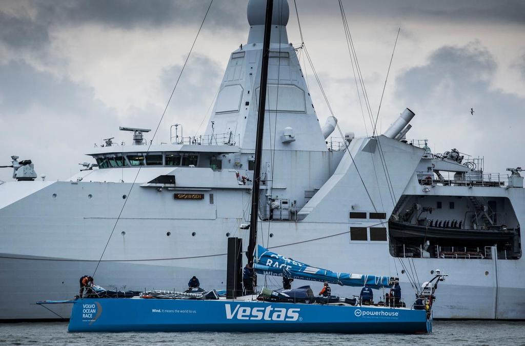 June 19,2015. Arrivals to the Pitstop in The Hague during Leg 9 to Gothenburg; Team Vestas Wind<br />
 © Victor Fraile/Volvo Ocean Race http://www.volcooceanrace.com