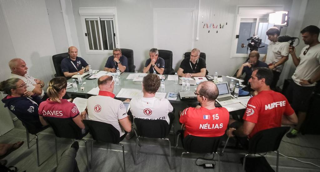 The Int Jury during the hearing of the Reports lodged against Team SCA, Dongfeng and Mapfre. ©  Carmen Hidalgo/Volvo Ocean Race http://www.volvooceanrace.com/