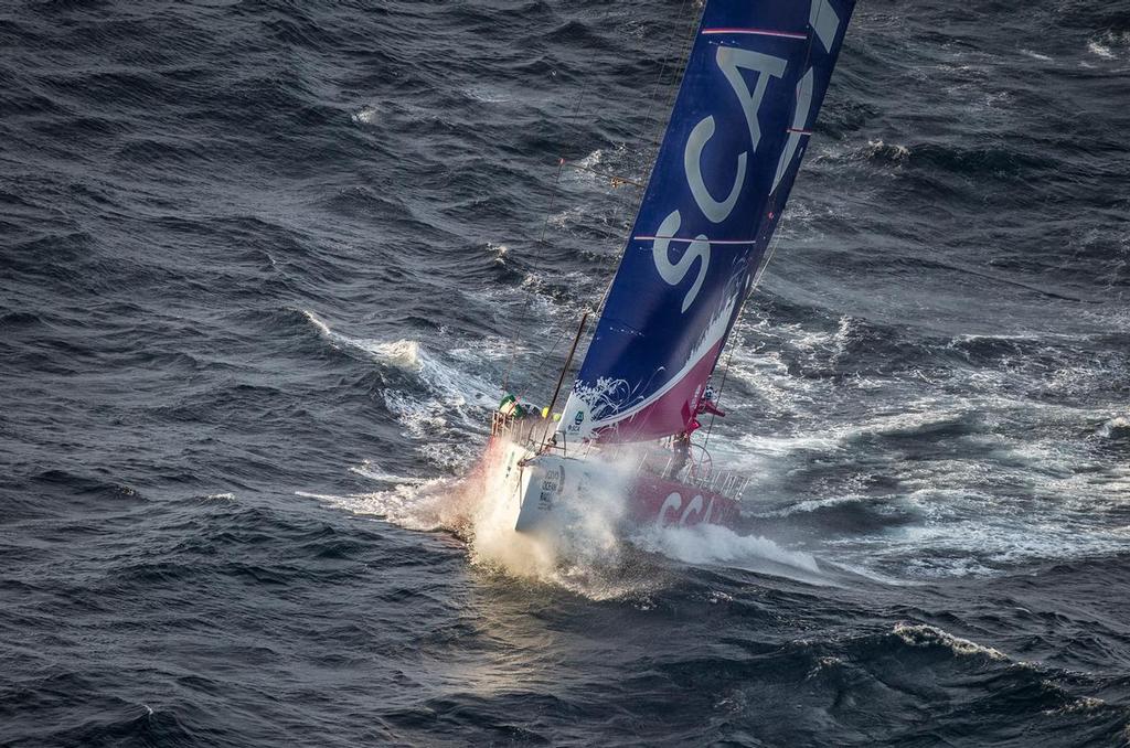 June 09, 2015. Team SCA passing by Costa da Morte - Coast of Death - in Spanish waters during Leg 8 to Lisbon. photo copyright  Ainhoa Sanchez/Volvo Ocean Race taken at  and featuring the  class