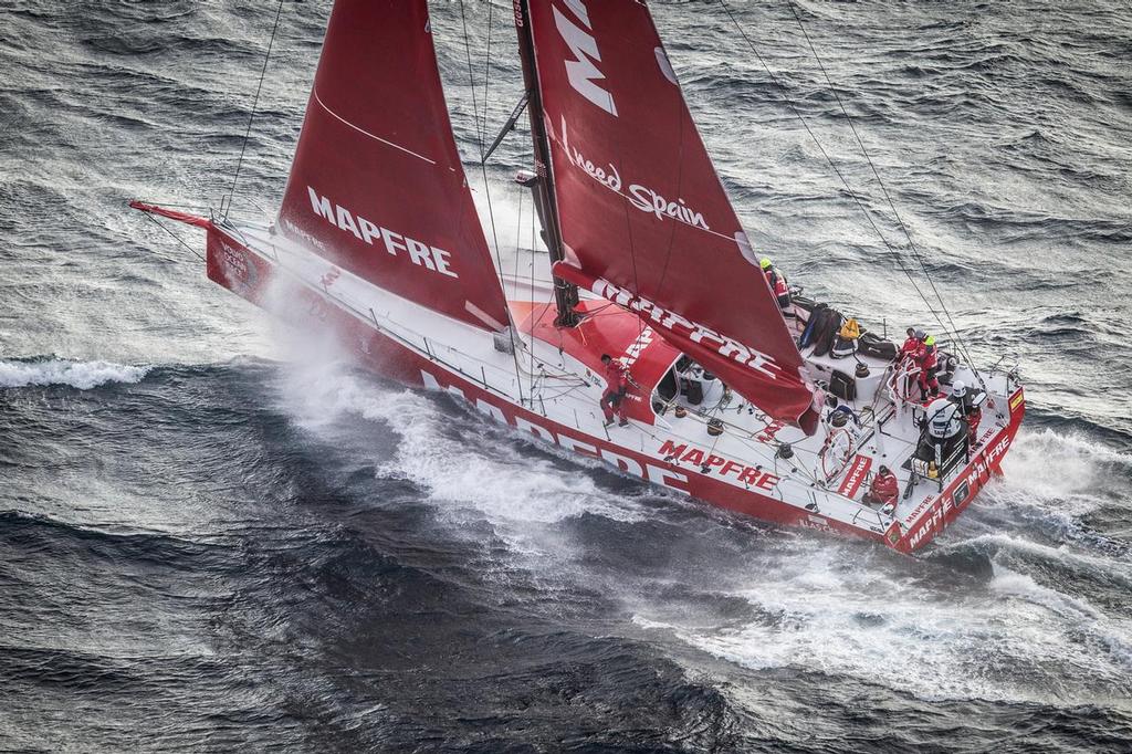 June 09, 2015. MAPFRE passing by Costa da Morte - Coast of Death - in Spanish waters during Leg 8 to Lisbon. photo copyright  Ainhoa Sanchez/Volvo Ocean Race taken at  and featuring the  class