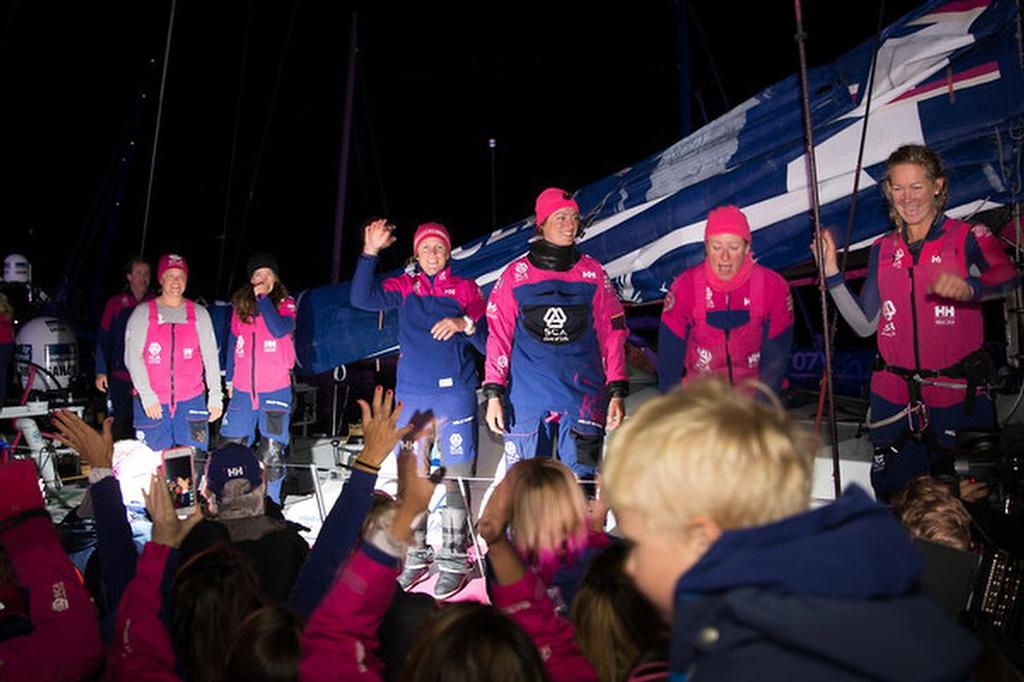 June 11, 2015. Team SCA wins Leg 8 to Lorient photo copyright Team SCA taken at  and featuring the  class