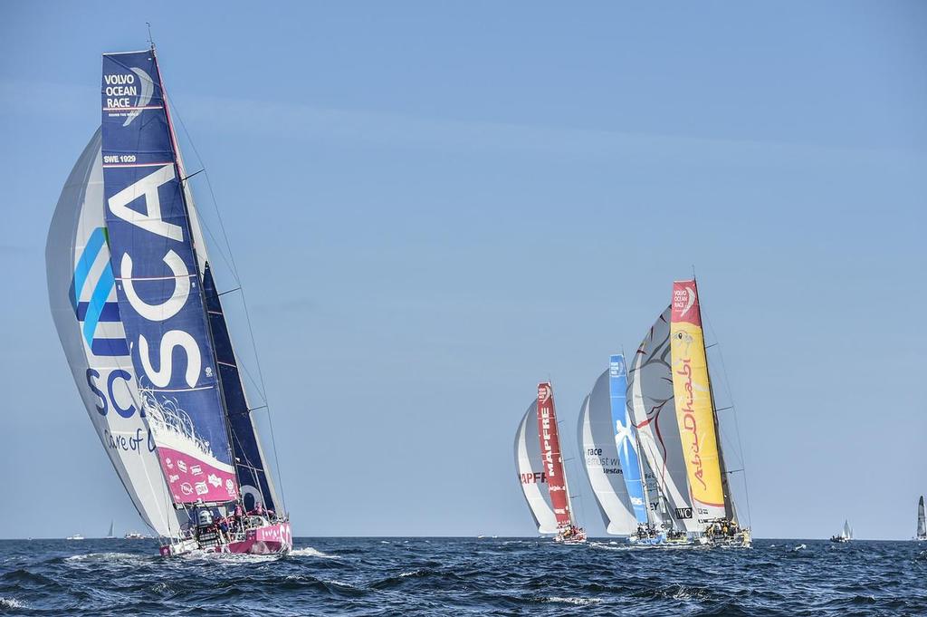 June 14, 2015. Start of Leg 9 from Lorient to Gothenburg., Fleet photo copyright Ricardo Pinto / Volvo Ocean Race taken at  and featuring the  class