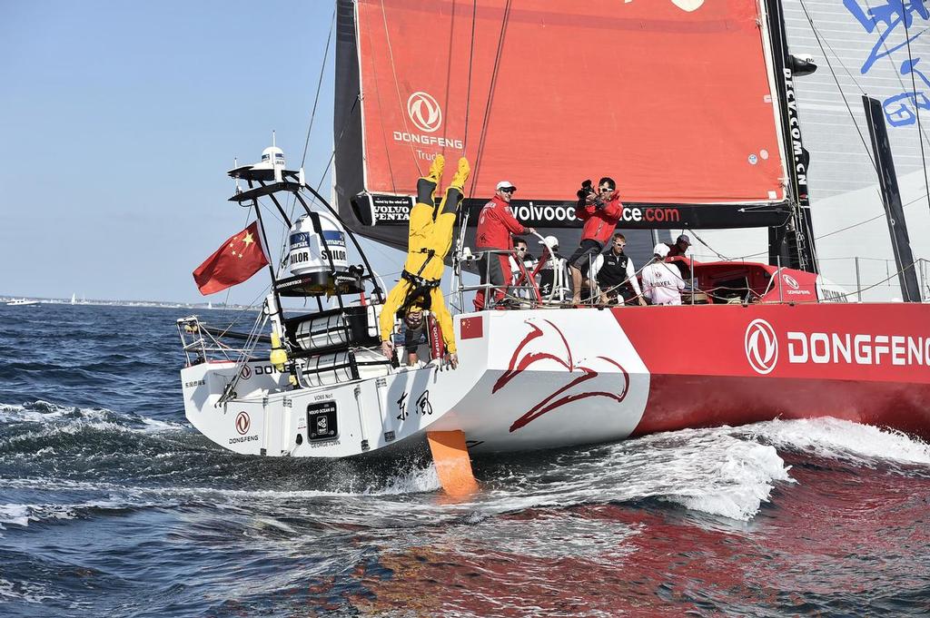 June 14, 2015. French sailor Fran?ois Gabart Leg Jumper onboard Dongfeng Race Team - Pascal will be joining Fran?ois as co-skipper for the Jaques Vabre.<br />
 © Ricardo Pinto / Volvo Ocean Race