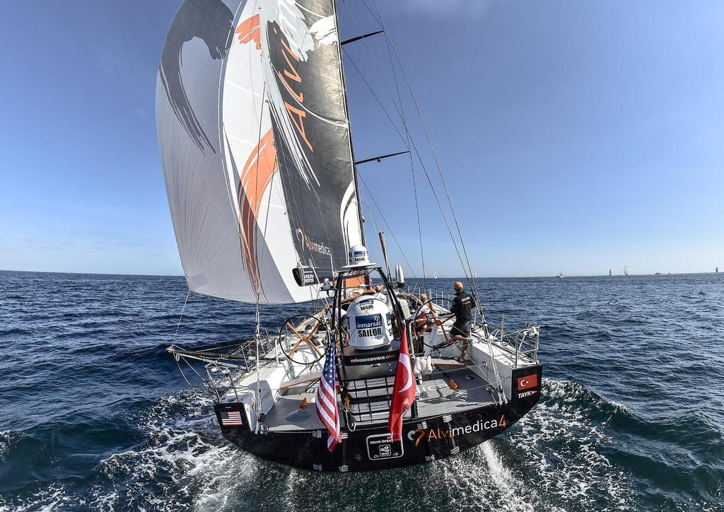 June 14, 2015. Start of Leg 9 from Lorient to Gothenburg. Team Alvimedica photo copyright Ricardo Pinto / Volvo Ocean Race taken at  and featuring the  class