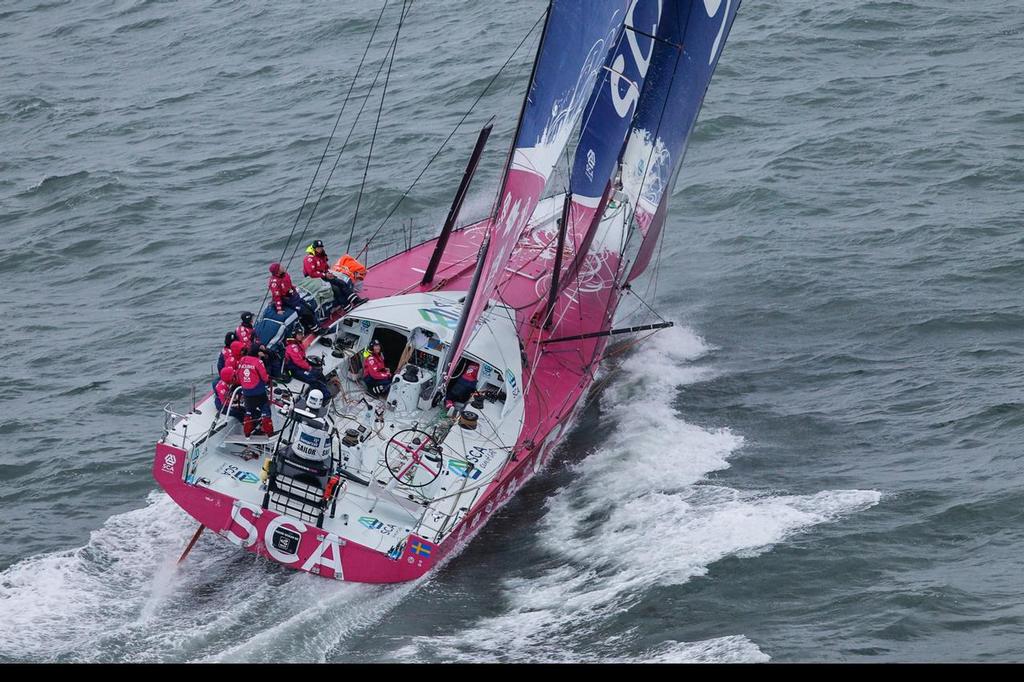 June 19,2015. Arrivals to the Pitstop in The Hague during Leg 9 to Gothenburg. Team SCA
 photo copyright  Ainhoa Sanchez/Volvo Ocean Race taken at  and featuring the  class