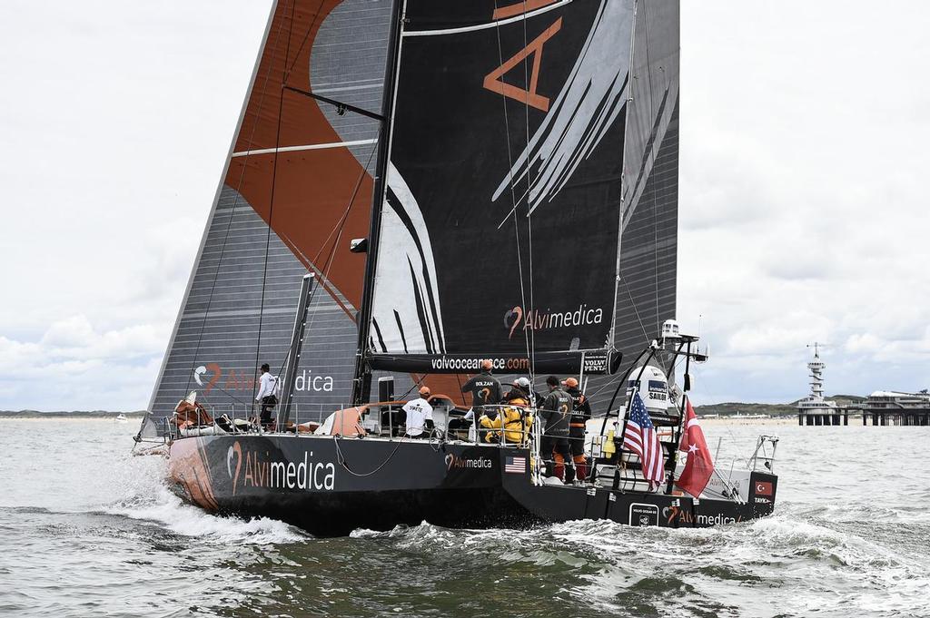 June 20, 2015. Team Alvimedica resumes racing from the Pitstop in The Hague, during Leg 9 to Gothenburg photo copyright Ricardo Pinto / Volvo Ocean Race taken at  and featuring the  class