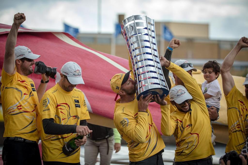 Abu Dhabi Ocean Racing, winners of the Volvo Ocean Race 2014-15. photo copyright Victor Fraile/Volvo Ocean Race http://www.volcooceanrace.com taken at  and featuring the  class