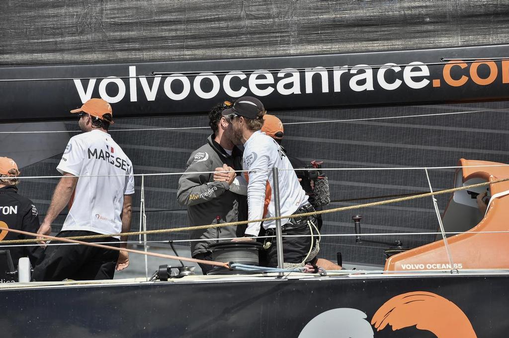 June 22, 2015. The fleet arrives in Gothenburg completing the 2014-15 Volvo Ocean Race. Team Alvimedica crossing the finish line. photo copyright Ricardo Pinto / Volvo Ocean Race taken at  and featuring the  class