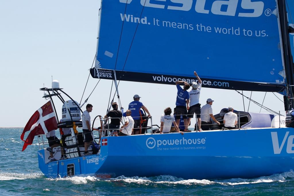 May 30, 2015. Team Vestas Wind at sea for their first test sail following their comeback from grounding on the Cargados Carajos Shoals, 6 months ago. © Team Vestas Wind