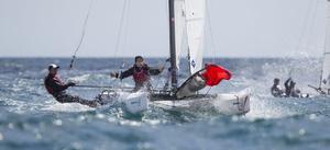 Tat Choi Fung and Yu Ting Chan, HKG, Mixed Multihull (Nacra 17) on day one - ISAF Sailing World Cup Weymouth and Portland photo copyright onEdition http://www.onEdition.com taken at  and featuring the  class
