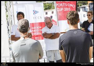 Principal Race Officer Peter Reggio briefed the RC44 sailors this morning - 2015 Audi RC44 Porto Cervo Cup photo copyright Martinez Studio taken at  and featuring the  class