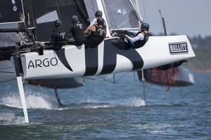 All the way from the USA, Team ARGO is on a steep learning curve - 2015 Bullitt GC32 Racing Tour – Cowes Cup photo copyright Sander van der Borch / Bullitt GC32 Racing Tour taken at  and featuring the  class