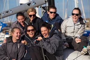 2015 Australian Women's Keelboat Regatta - More Noise crew wait ashore photo copyright  Bruno Cocozza taken at  and featuring the  class