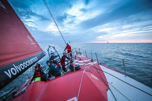  June 20,2015. Leg 9 to Gothenburg onboard Dongfeng Race Team. Day 4. Night falling. 100 miles to finish this last leg of the Volvo Ocean Race photo copyright Yann Riou / Dongfeng Race Team taken at  and featuring the  class