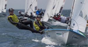 Jo Aleh and Polly Powrie, NZL, Women's Two Person Dinghy (470) at Day Two of the ISAF Sailing World Cup Weymouth & Portland. photo copyright  Photo on Edition taken at  and featuring the  class