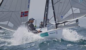Jake Lilly, AUS, Men's One Person Dinghy Heavy (Finn) on day four - 2015 ISAF Sailing WC Weymouth and Portland photo copyright onEdition http://www.onEdition.com taken at  and featuring the  class