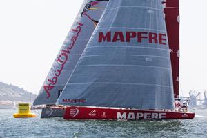 June 6,2015. MAPFRE take first place in the In-Port race in Lisbon. photo copyright Maria Mui–a / MAPFRE taken at  and featuring the  class
