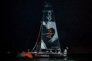  June 19,2015. Arrivals to the Pitstop in The Hague during Leg 9 to Gothenburg; Team Alvimedica photo copyright Victor Fraile/Volvo Ocean Race http://www.volcooceanrace.com taken at  and featuring the  class