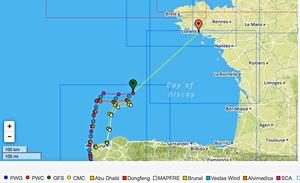Fleet location - 0030 UTC on June 10 2015 photo copyright PredictWind http://www.predictwind.com taken at  and featuring the  class
