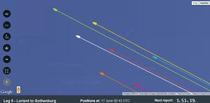 Positions at 17 June 00:43 UTC -  Volvo Ocean Race photo copyright Volvo Ocean Race http://www.volvooceanrace.com taken at  and featuring the  class