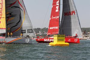 June 6,2015. Lisbon In-Port Race; MAPFRE take the win with Abu Dhabi Ocean Racing just meters behind in second. photo copyright  Ainhoa Sanchez/Volvo Ocean Race taken at  and featuring the  class