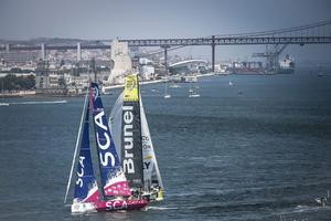 JJune 06,2015. InPort Race Lisbon. Team Brunel and Team SCA photo copyright Ricardo Pinto / Volvo Ocean Race taken at  and featuring the  class
