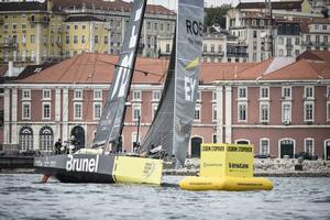 Start of Leg 8 from Lisbon to Lorient.,Team Brunel - Volvo Ocean Race 2015 photo copyright Ricardo Pinto / Volvo Ocean Race taken at  and featuring the  class
