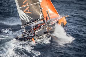 June 09,2015. Team Alvimedica passing by Costa da Morte - Coast of Death - in Spanish waters during Leg 8 to Lorient. photo copyright  Ainhoa Sanchez/Volvo Ocean Race taken at  and featuring the  class