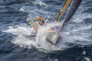 June 09,2015. Abu Dhabi Ocean Racing passing by Costa da Morte - Coast of Death - in Spanish waters during Leg 8 to Lisbon. photo copyright  Ainhoa Sanchez/Volvo Ocean Race taken at  and featuring the  class