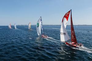 June 14,2015. The start of Leg 9 from Lorient to Gothenburg via the Hague; The fleet photo copyright  Ainhoa Sanchez/Volvo Ocean Race taken at  and featuring the  class