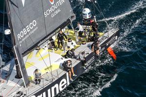 June 14,2015. The start of Leg 9 from Lorient to Gothenburg via the Hague; Team Brunel photo copyright  Ainhoa Sanchez/Volvo Ocean Race taken at  and featuring the  class
