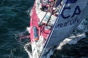 June 14,2015. The start of Leg 9 from Lorient to Gothenburg via the Hague; Team SCA photo copyright  Ainhoa Sanchez/Volvo Ocean Race taken at  and featuring the  class