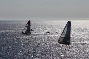 June 14,2015. The start of Leg 9 from Lorient to Gothenburg via the Hague; Dongfeng Race Team and Team Brunel photo copyright  Ainhoa Sanchez/Volvo Ocean Race taken at  and featuring the  class