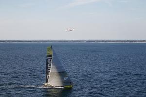June 16,2015. The fleet leave Lorient on the final Leg of the Volvo Ocean Race. photo copyright  Ainhoa Sanchez/Volvo Ocean Race taken at  and featuring the  class