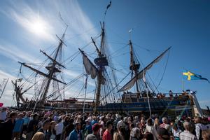  June 21,2015. Crowds in the opening day of the Race Village welcoming the Swedish Ship Götheborg. photo copyright Ricardo Pinto / Volvo Ocean Race taken at  and featuring the  class