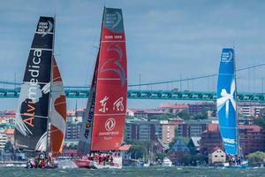  June 25,2015. The fleet during the ProAm 1 Race in Gothenburg. photo copyright Victor Fraile/Volvo Ocean Race http://www.volcooceanrace.com taken at  and featuring the  class