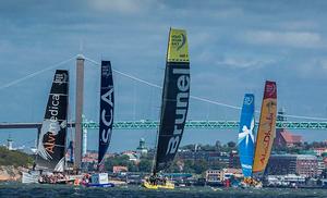  June 25,2015. The fleet during the ProAm 1 Race in Gothenburg. photo copyright Victor Fraile/Volvo Ocean Race http://www.volcooceanrace.com taken at  and featuring the  class