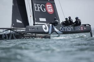 Sultinate of Oman GC32 catamaran taking part in the race today  - 2015 JP Morgan Round the Island Race photo copyright Lloyd Images taken at  and featuring the  class