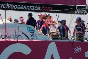 Princess at the helm - Volvo Ocean Race 2014-15 photo copyright Marco Nascimento / Volvo Ocean Race taken at  and featuring the  class