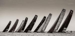 The RC44 fleet line up for practice racing photo copyright MartinezStudio.es taken at  and featuring the  class