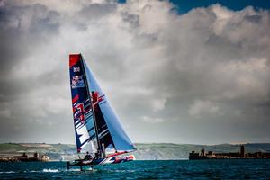 Stunning conditions at Weymouth and Portland National Sailing Academy - 2015 Red Bull Foiling Generation photo copyright Olaf Pignataro / Red Bull Content Pool taken at  and featuring the  class