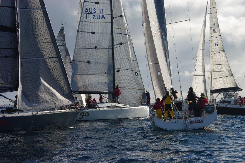 Pre start tussle - 2015 WA IRC State Championship photo copyright Susan Ghent taken at  and featuring the  class