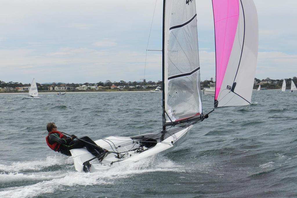 Planing away on an RS 100 at Sail Sandy photo copyright  Bruno Cocozza taken at  and featuring the  class