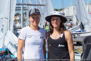 Jo Aleh and Polly Powrie on Day 3 of the 470 Europeans in Denmark photo copyright 470 European Championships taken at  and featuring the  class
