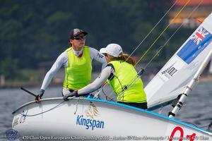 NZL Sailing Team's Jo Aleh and Polly Powrie competing in the Medal Race of the 2015 European Womens 470 Championships, Denmark photo copyright 470 European Championships taken at  and featuring the  class
