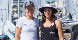 Jo Aleh/Polly Powrie (NZL) claim the wins on race day four - 2015 Open 470 European Championships photo copyright Nikos Alevromytis / Alen Photography http://www.alen.gr taken at  and featuring the  class