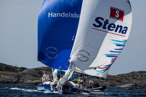 Taylor Canfield leading downwind against Phil Robertson - 2015 Stena Match Cup Sweden photo copyright  Robert Hajduk / WMRT taken at  and featuring the  class