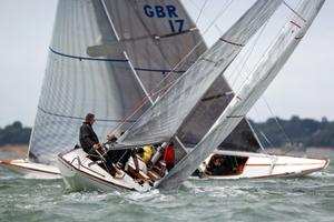 Andy Short's 6 Metre, Nancy winner of the Open British 6 Metre Championship battles with Fenton Burgin's Sioma - 2015 Champagne Joseph Perrier July Regatta photo copyright Paul Wyeth / www.pwpictures.com http://www.pwpictures.com taken at  and featuring the  class