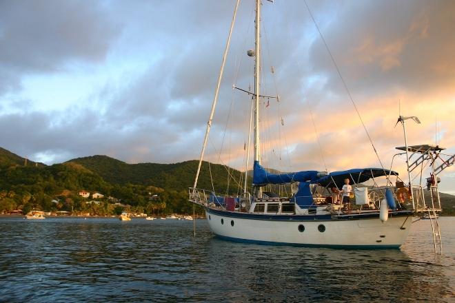 The Destination – Ty Dewi at Anchor in the Caribbean © Nick Ward